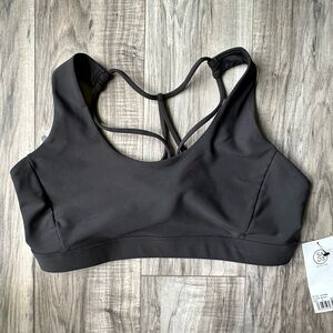 NWT Sage Collective Strappy Sports Bra Yoga Balance Energy Flow in Black Size XL